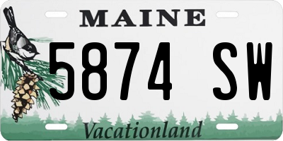 ME license plate 5874SW