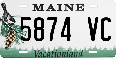 ME license plate 5874VC