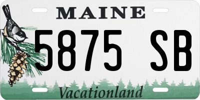 ME license plate 5875SB