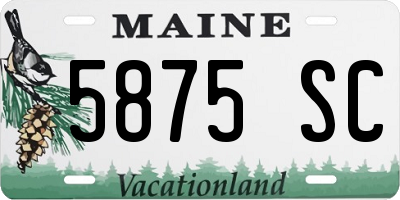 ME license plate 5875SC