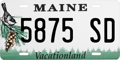 ME license plate 5875SD