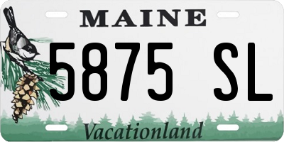 ME license plate 5875SL