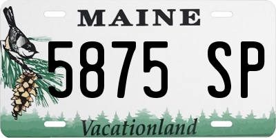 ME license plate 5875SP