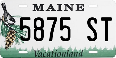 ME license plate 5875ST
