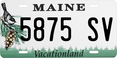 ME license plate 5875SV