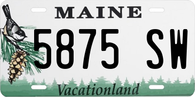 ME license plate 5875SW