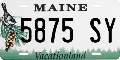 ME license plate 5875SY