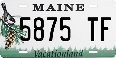 ME license plate 5875TF