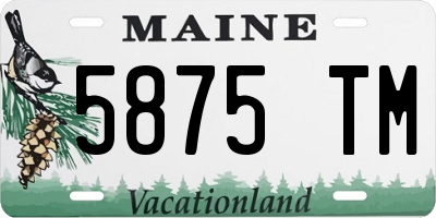 ME license plate 5875TM