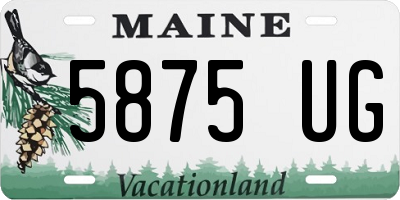 ME license plate 5875UG