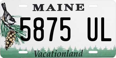 ME license plate 5875UL