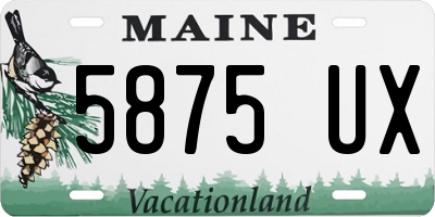 ME license plate 5875UX