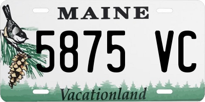 ME license plate 5875VC
