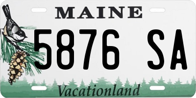 ME license plate 5876SA