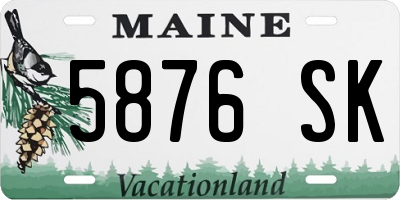 ME license plate 5876SK