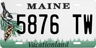 ME license plate 5876TW