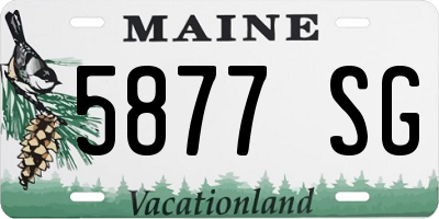ME license plate 5877SG