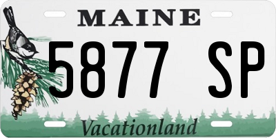 ME license plate 5877SP