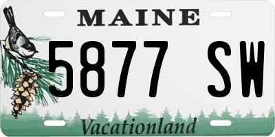 ME license plate 5877SW