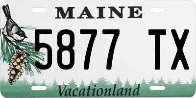 ME license plate 5877TX