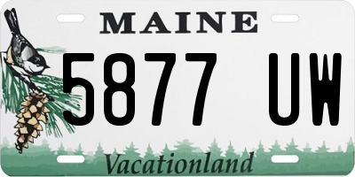 ME license plate 5877UW