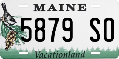 ME license plate 5879SO