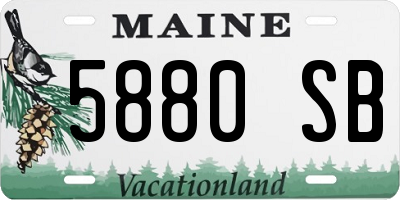 ME license plate 5880SB