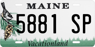 ME license plate 5881SP