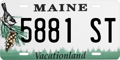 ME license plate 5881ST
