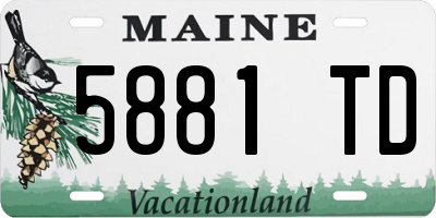 ME license plate 5881TD