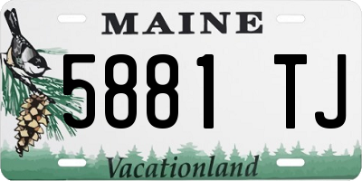 ME license plate 5881TJ