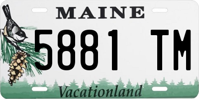 ME license plate 5881TM