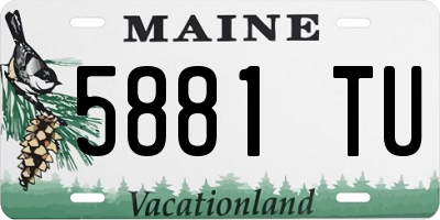 ME license plate 5881TU