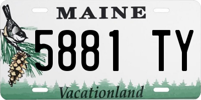 ME license plate 5881TY