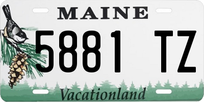 ME license plate 5881TZ