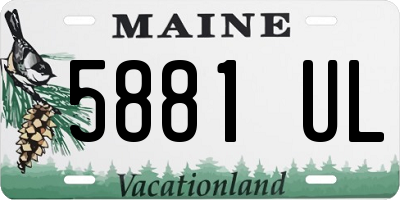 ME license plate 5881UL