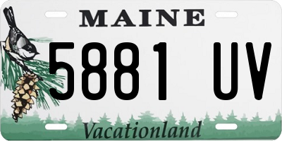 ME license plate 5881UV
