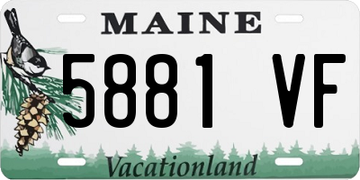 ME license plate 5881VF