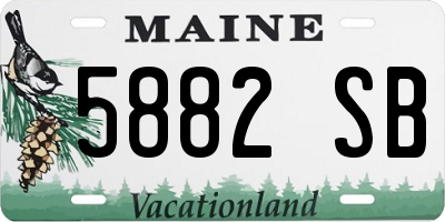 ME license plate 5882SB