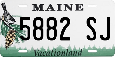 ME license plate 5882SJ