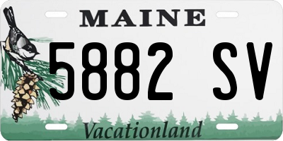 ME license plate 5882SV