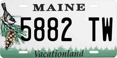 ME license plate 5882TW