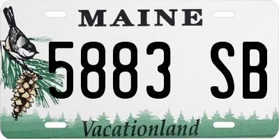 ME license plate 5883SB