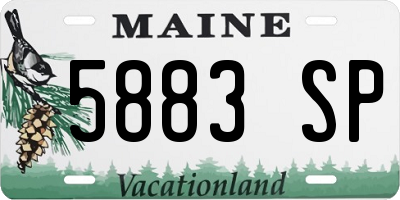 ME license plate 5883SP