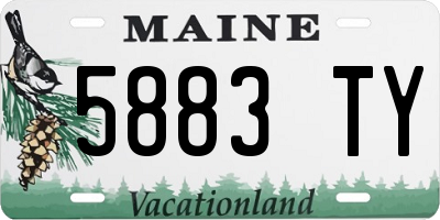 ME license plate 5883TY