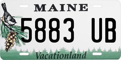 ME license plate 5883UB