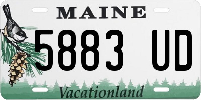 ME license plate 5883UD