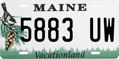 ME license plate 5883UW