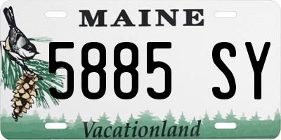 ME license plate 5885SY