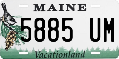 ME license plate 5885UM